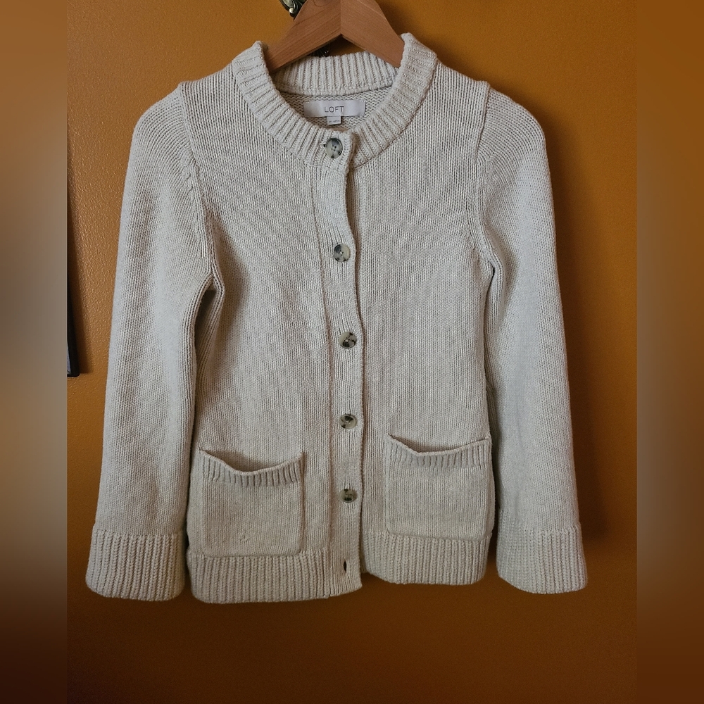 NWOT LOFT Waisted Patch Pocket Cardigan